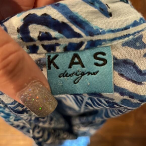 KAS Designs split length kaftan style dress/swimsuit coverup, XL! - Picture 11 of 13